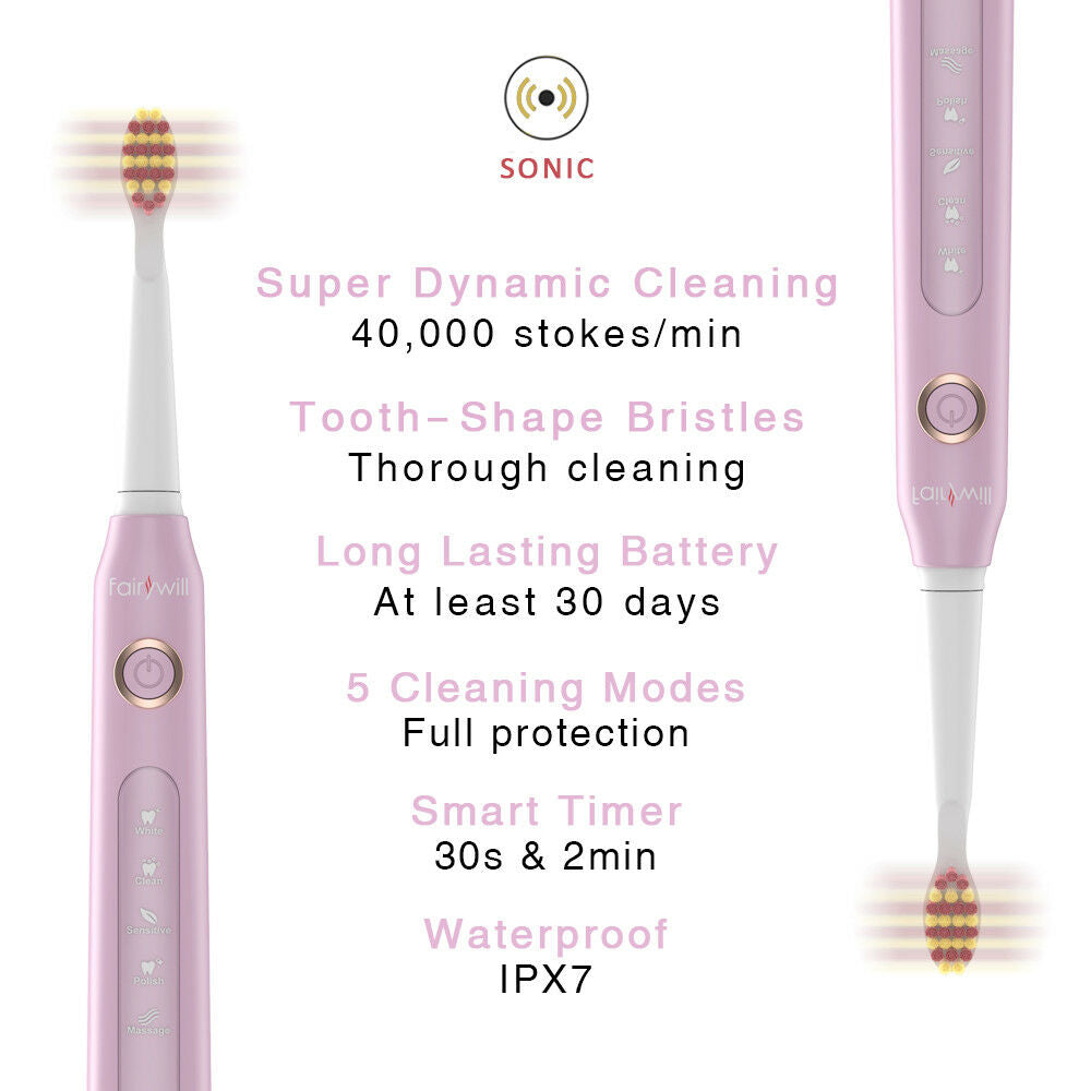 Rechargeable electric Sonic Toothbrush with replacement Heads