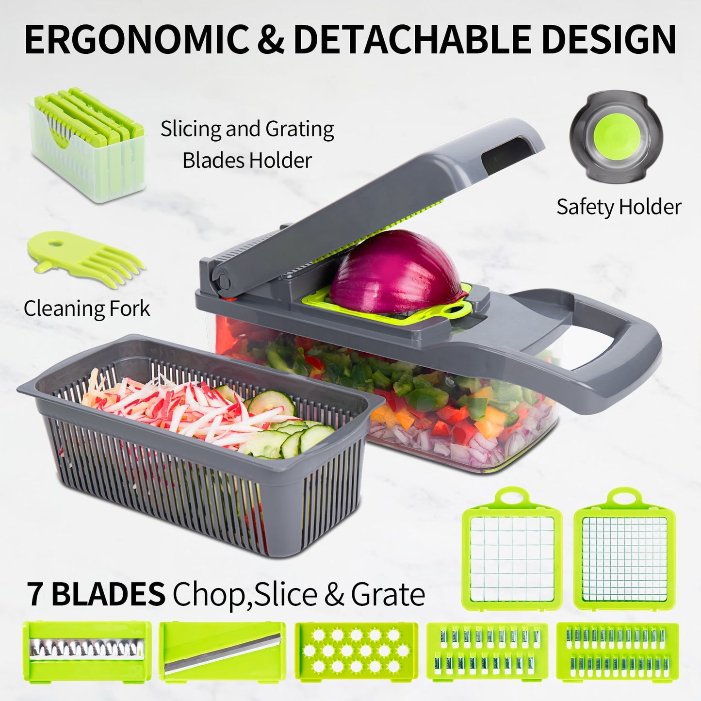 12 in 1 Multifunctional Vegetable Cutter Shredders Slicer With Basket Fruit Potato Chopper Carrot Grater Slicer Mandoline