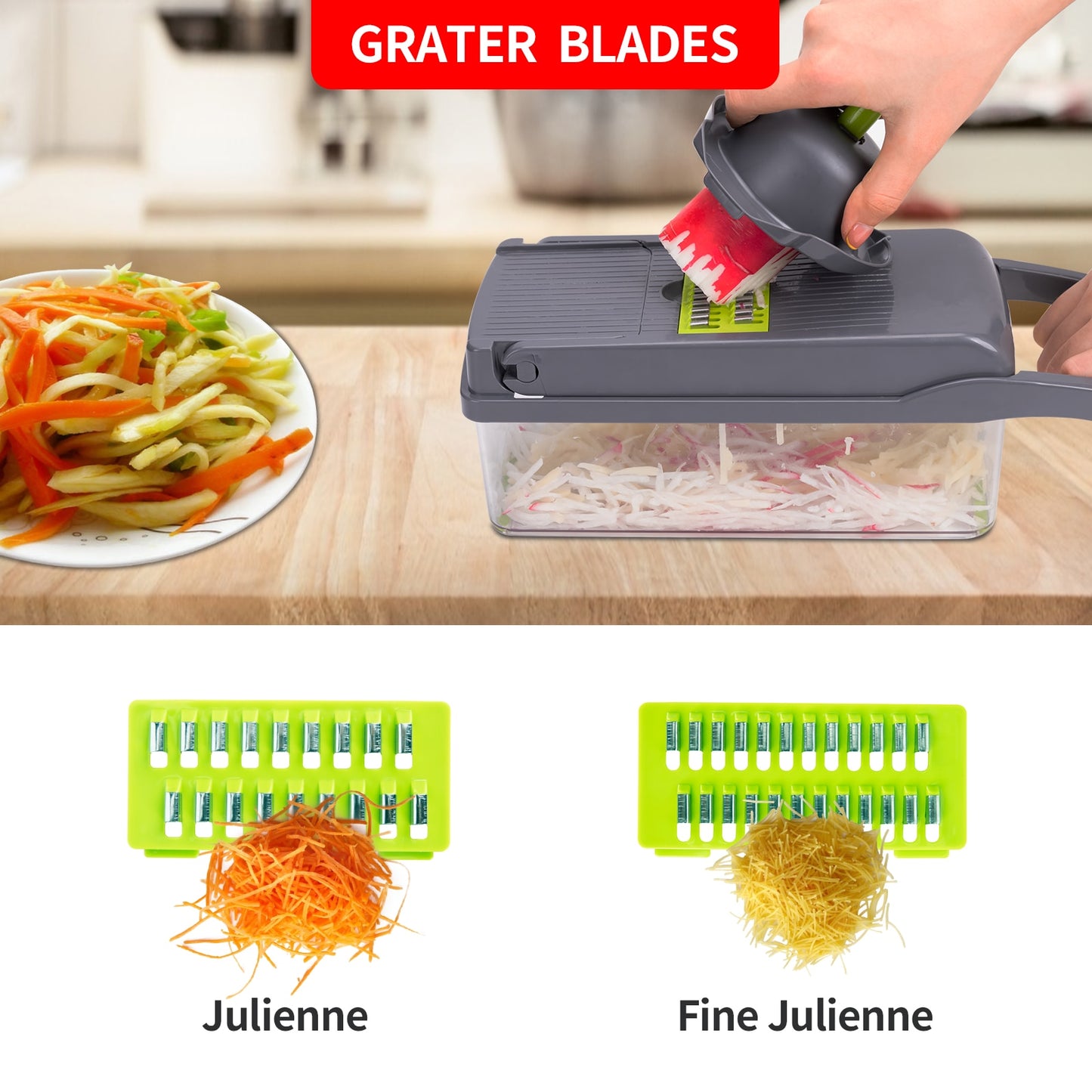 12 in 1 Multifunctional Vegetable Cutter Shredders Slicer With Basket Fruit Potato Chopper Carrot Grater Slicer Mandoline