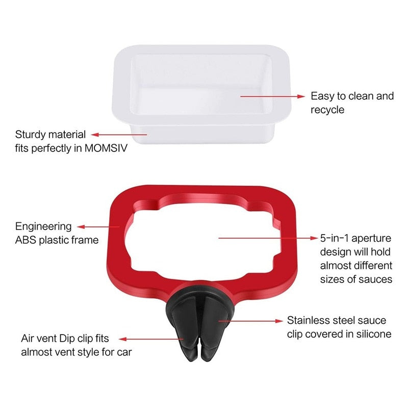 2pcs Portable Car Sauce Holders