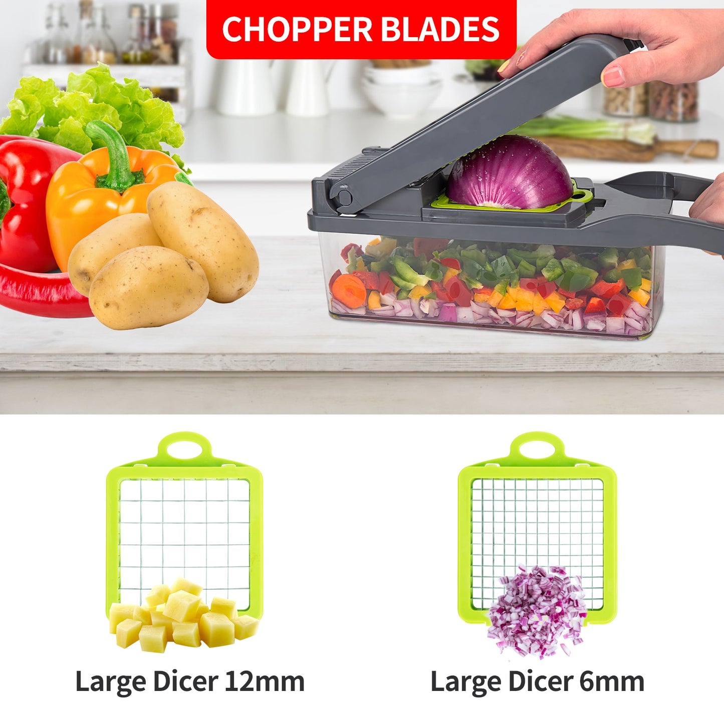 12 in 1 Multifunctional Vegetable Cutter Shredders Slicer With Basket Fruit Potato Chopper Carrot Grater Slicer Mandoline