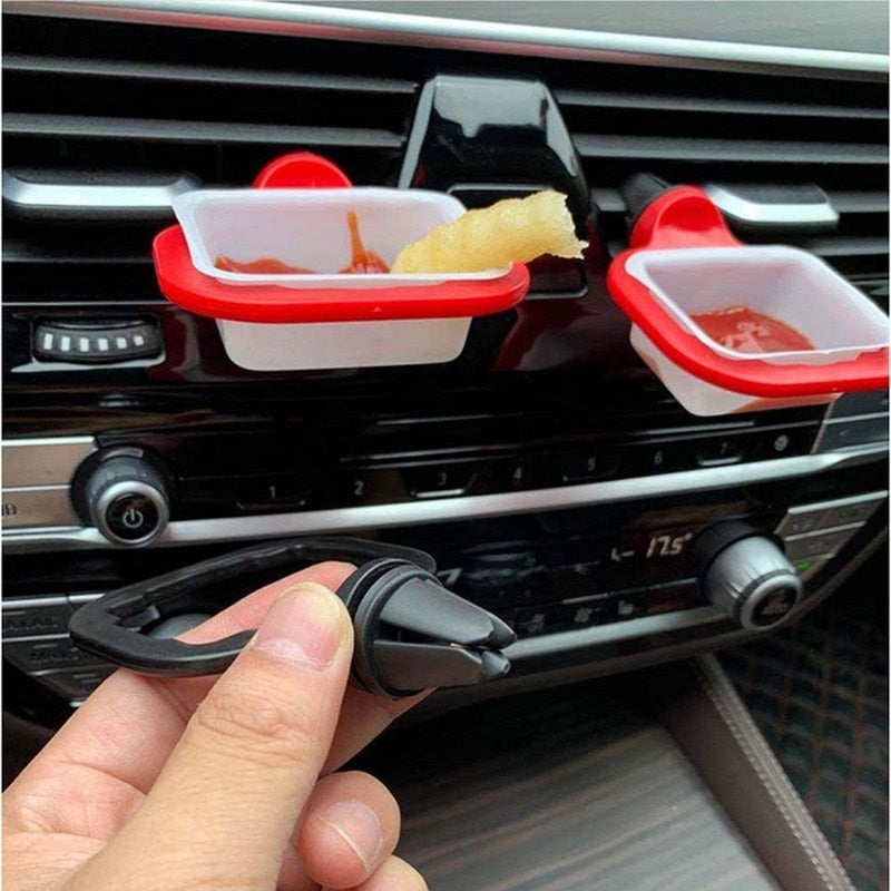 2pcs Portable Car Sauce Holders