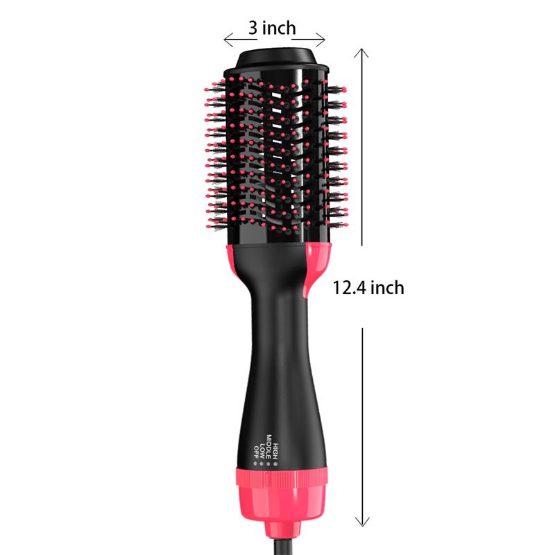 LISAPRO Hot Air Brush; One-Step Hair Dryer  & Volumizer 1000W Blow Dryer Soft Touch Pink Straightener