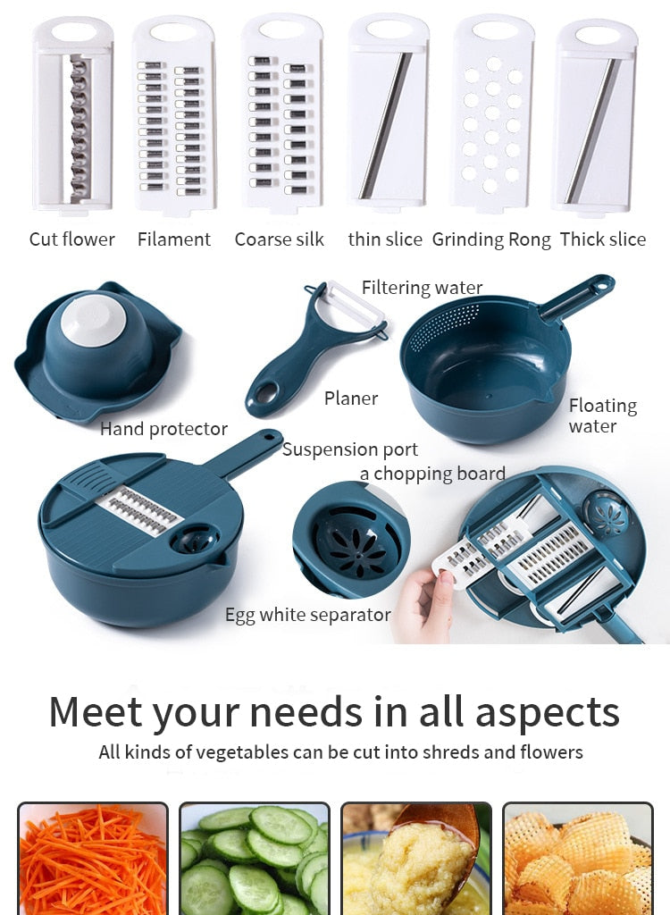 Kitchen Multifunctional Salad Utensils Vegetable Chopper Carrot Potato Manual Shredder Kitchen Cooking Vegetable Tools
