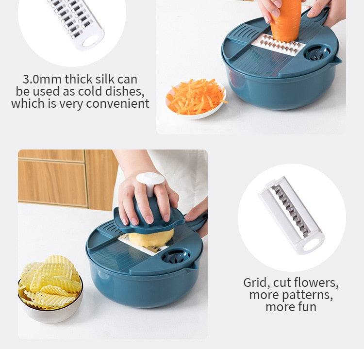 Kitchen Multifunctional Salad Utensils Vegetable Chopper Carrot Potato Manual Shredder Kitchen Cooking Vegetable Tools