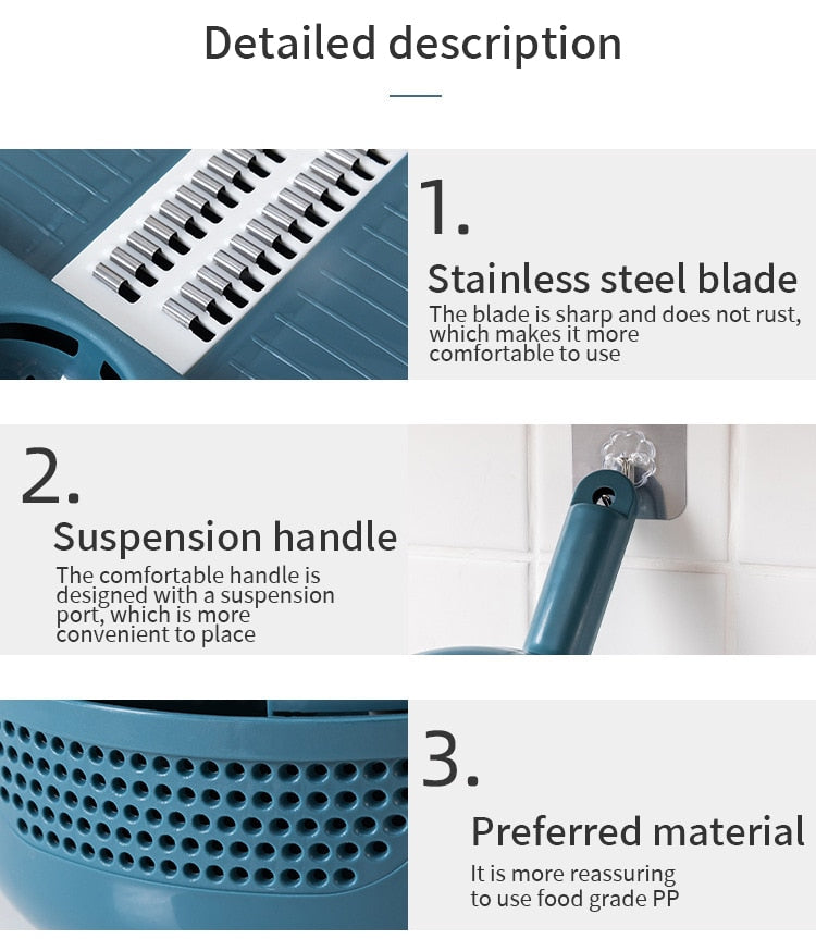 Kitchen Multifunctional Salad Utensils Vegetable Chopper Carrot Potato Manual Shredder Kitchen Cooking Vegetable Tools